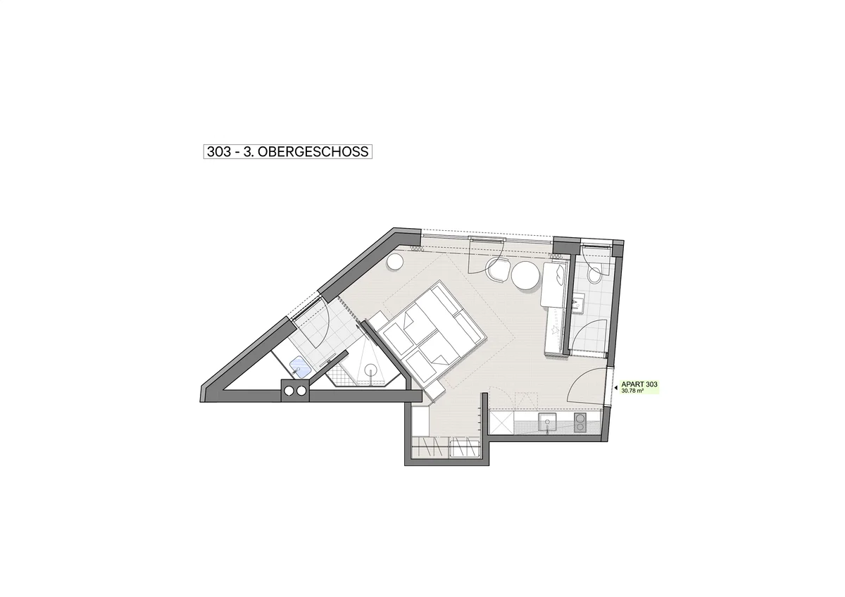 Grundriss Apartment Classic Plus 3. Obergeschoss – Angelika Apartments Ischgl